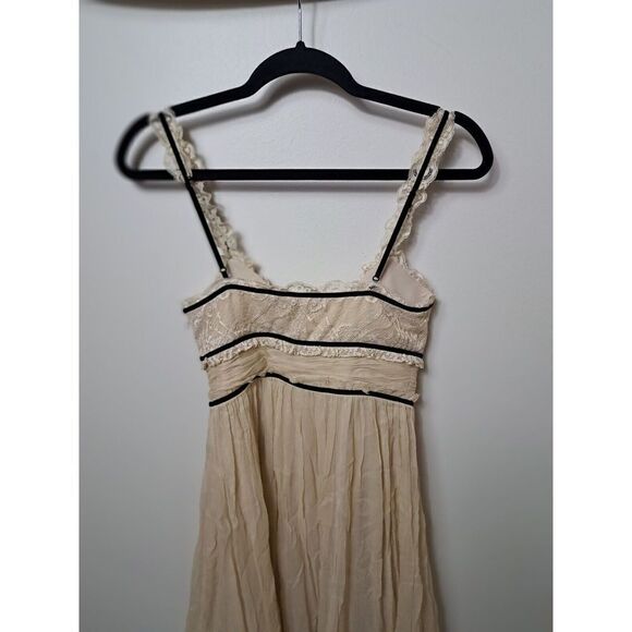 BCBG MAXAZRIA Dress Size 0‎ Ivory Silk Lace Vintage Empire Waist - Picture 10 of 13